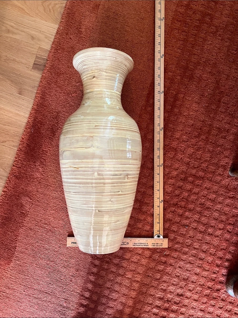 Yellow Glazed Ceramic Floor Vase - Home Accents